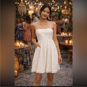 ANTHROPOLOGIE NWT Sachin&Babi Textured Polka Dot Mini Dress Bubble hem size 8.